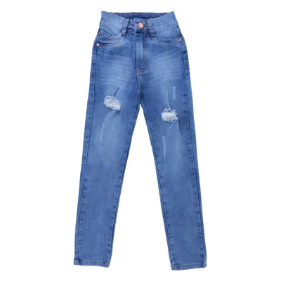 Calça Jeans Juvenil Frommer Skynny Detalhe Bigode